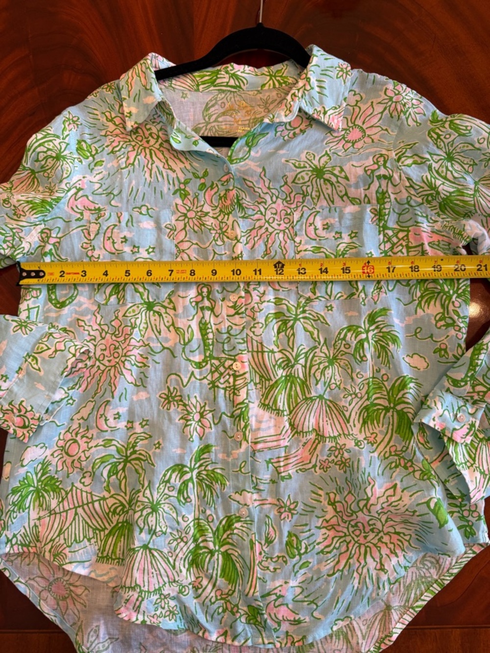 Lilly Pulitzer Sea View Linen Button Down & Elodey Shorts Set Sunbathers Bliss M - Picture 8 of 14